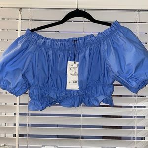Zara off the shoulder crop top